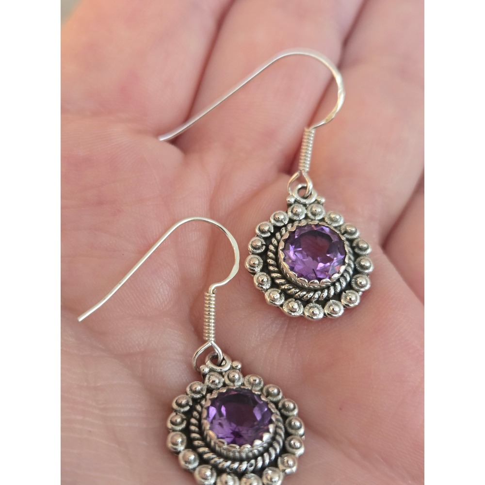 Amethyst Sterling Dangle Earrings